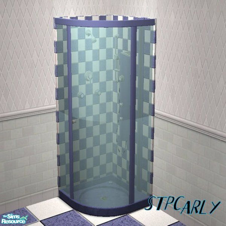 Sims 2 — Blueberry Tile Basic Bath Shower Tile by STP Carly — Basic tiled bath\'s bringing color to your home. Don\'t