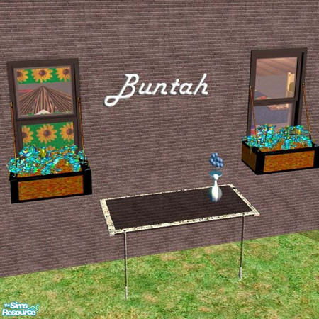 Sims 2 — Black Window Box by buntah — Find it in the curtains category. On a flat wall, it's a window box. Diagonally it