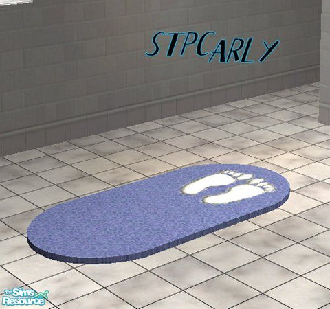 Sims 2 — Blueberry Bath Rug by STP Carly — You MUST download Windkeeper's 2x1 oval shaped rug mesh found on her objects