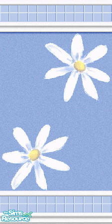 Sims 2 — Daisy Design Vinyl and Blue Tile by Lorah — Part of Daisy - Blue Paint and Vinyl Bath set.
