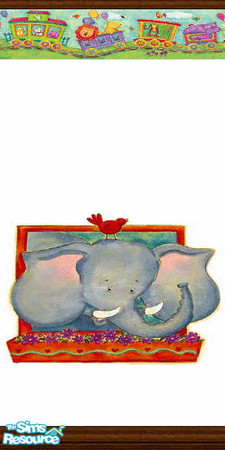 Sims 2 — Animal Train 7 by Lorah — Animal Train makes a delightful playroom. This vivid border and decal incourages a