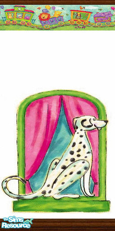 Sims 2 — Animal Train 5 by Lorah — Animal Train makes a delightful playroom. This vivid border and decal incourages a