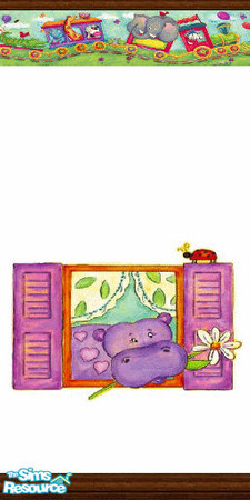 Sims 2 — Animal Train 4 by Lorah — Animal Train makes a delightful playroom. This vivid border and decal incourages a
