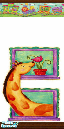 Sims 2 — Animal Train 3 by Lorah — Animal Train makes a delightful playroom. This vivid border and decal incourages a