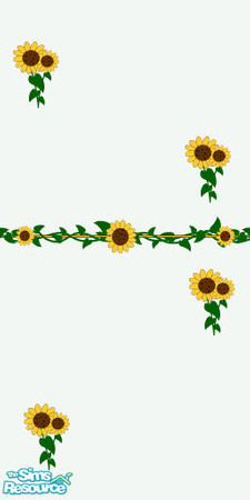 Sims 2 — Sunflower Wall by sebray — A light and airy sunflower wall for your sims