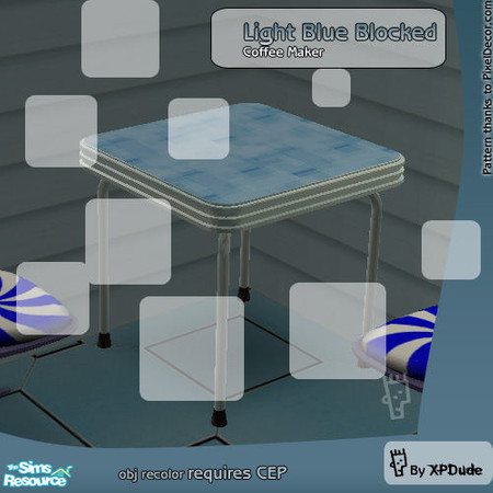 Sims 2 — Light Blue Blocked Cheap Dining Table by XPDude — Your woes for nicer colors for the cheap dining table as ended