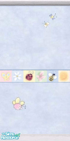 Sims 2 — Flower N Buds - blue by TSR Archive — Light Peach and blue color with Flower N Buds
