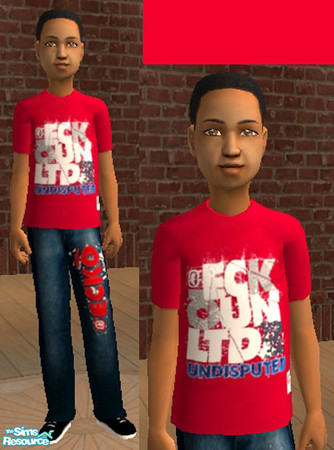 Sims 2 — Ecko Undisputed Tee by ShortyBoo — A red Ecko tee and jeans. Please rate!