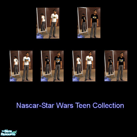 Sims 2 — Nascar-Star Wars Teen Collection 1 by bduncan579 — This is a set of Nascar shirts for teens with the Star Wars