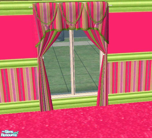 Sims 2 — Miami Stripes Curtains by auracyan — Although the stripes are bright, these curtains will guarantee that your