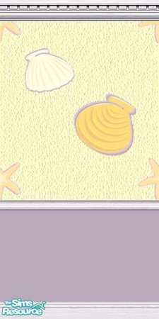 Sims 2 — Baby shell wallpaper #1 by Malitia — A breeze of summer for you babys. :) Part of "Baby shell nursery"
