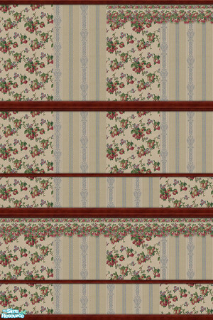 Sims 2 — Southern Charm Collection Ecru Beckley w by Quiltreker — This series contains 12 walls. It consists of a fruit
