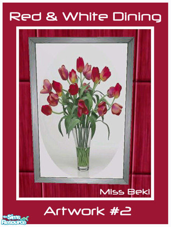 Sims 2 — Red & White Artwork #2 by miss_beki — Red & Whiting Dining Artwork #2. Part of the Red & White