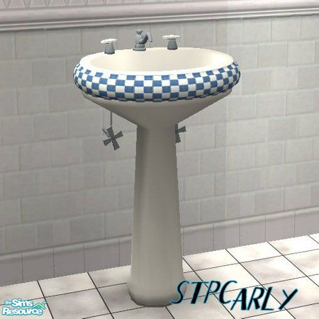 Sims 2 — Blue Tile Basic Bath Sink by STP Carly — Bringing color to the basic baths.