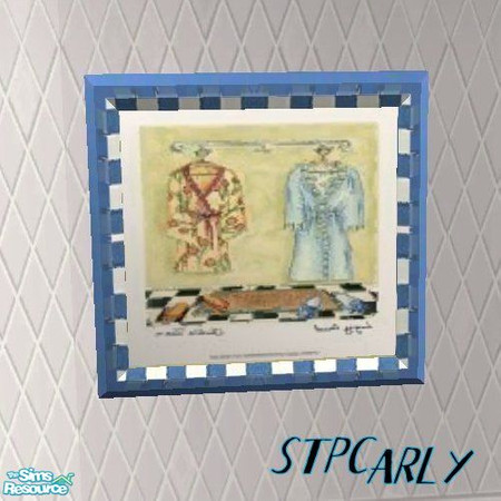 Sims 2 — Blue Tile Basic Bath Art by STP Carly — Bringing color to the basic baths.