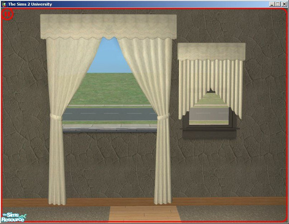 Sims 2 — Chinchilla Veil Curtains by dddrake — A matching kitchen in the Maxis created color of Chinchilla.