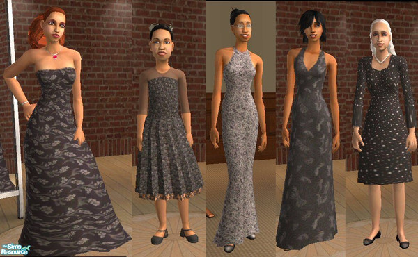 Sims 2 — Black and White Formals Set by auracyan — Perfect for the next black and white ball, this set has something for
