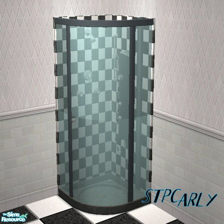 Sims 2 — Black Tile Basic Bath Shower Tile by STP Carly — BAsic bathrooms with comfort and style. 