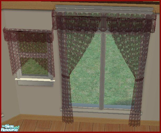 Sims 2 — Lacy & Sheer Grape Curtains by SSilver — While these curtains aren't red gingham or oak, I thought they gave