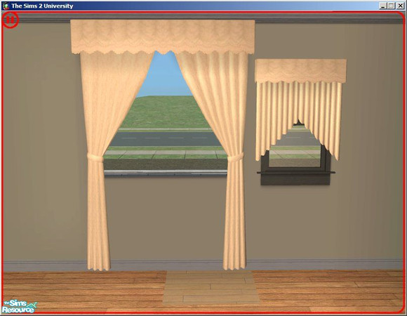 Sims 2 — Hey Jute Curtains by dddrake — A beige kitchen set