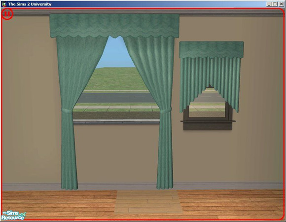 Sims 2 — Lichen Curtains by dddrake — A dark green kitchen set