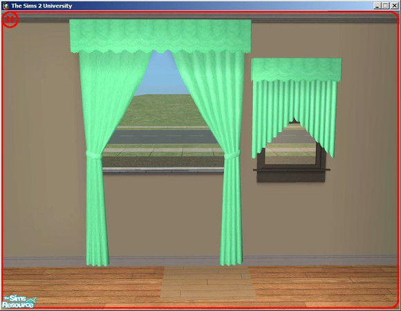 Sims 2 — Minty Fresh Curtains by dddrake — A very bright green kitchen set For you Kentucky Derby fans, this is the mint