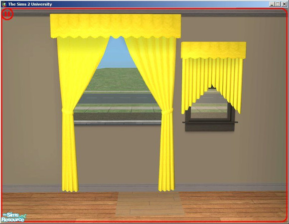 Sims 2 — Pina Colada Curtains by dddrake — A very bright yellow kitchen set