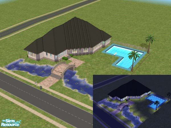 Sims 2 — Riverside by Queen_Of_The_Stone_Age — Medium-sized house for a sim-couple with 1 bedroom, 1 bathroom. Includes