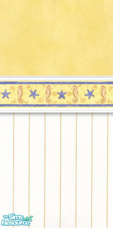Sims 2 — Bathroom Seahorses Walls by STP Carly — Fun bath walls for everyone in the family!