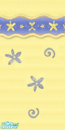 Sims 2 — Bathroom Retroyellow Walls by STP Carly — Fun bath walls for everyone in the family!