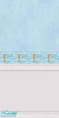 Sims 2 — Bathroom Seahorses Walls by STP Carly — Fun bath walls for everyone in the family!