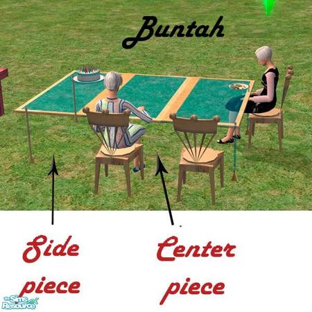Sims 2 — Light Wood Table with Blue Glass - CENTE by buntah — This is a recolor of the center part for the Glass Top