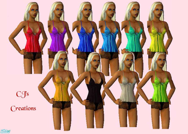 Sims 2 — Funky Lace by Carmen5 — This set includes 10 lace outfits with heels for your gorgeous sims! Needs Chriko's