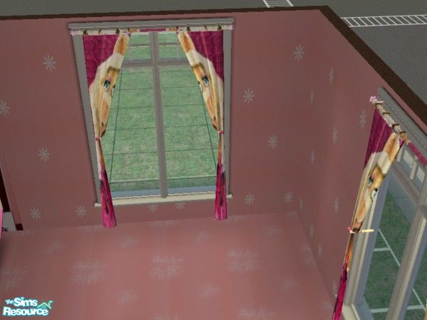 Sims 2 — MS Piggy curtains by ead425 — thanks to the Muppets: 10 items, 5 walls, 1 floor: curtains, 