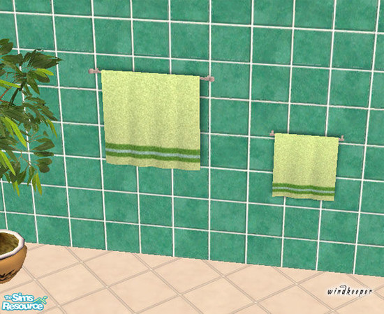 Sims 2 — Aquatic bathroom towel by Windkeeper — You need to download Bathroom towel mesh, included in "Bathroom