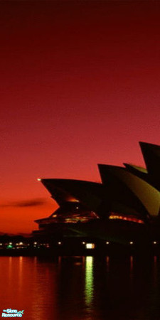 Sims 2 — Sunset in Sydney - Panel 2 by TrailRunner782 — A 4 panel wall mural of the Sydney Opera House in Sydney,
