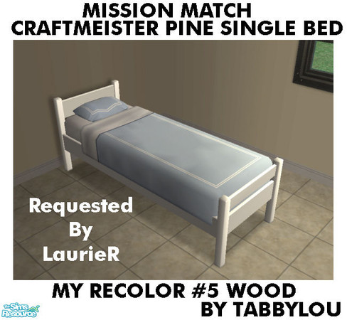 Sims 2 — TL - MM CraftmeistersPineSingleBed Recolor05Wd by TabbyLou — My Recolor #5 Wood Recolor of Craftmeister\'s Pine