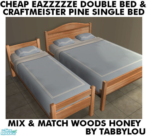 Sims 2 — TL - CraftmeisterMatchCheapEazzzze HoneyOak by TabbyLou — Recolor of Craftmeister\'s Pine Single Bed Frame to