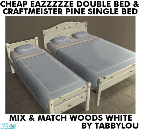 Sims 2 — TL - CheapEazzzzzeMatchCraftmeister White by TabbyLou — Recolor of Cheap Eazzzzze Double Bed Frame to Match the