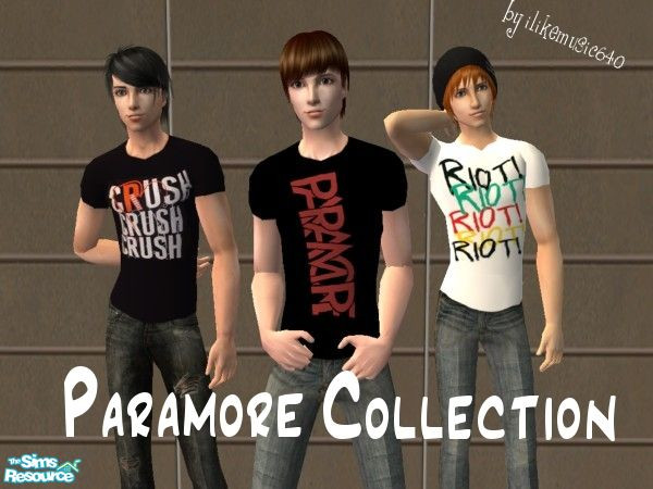 Sims 2 — Paramore Shirts for Men by ILikeMusic640 — Paramore is awesome.