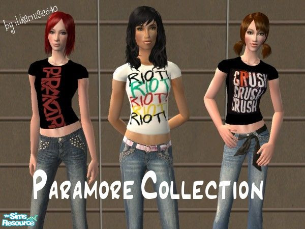 Sims 2 — Paramore Shirts for Women by ILikeMusic640 — Paramore is awesome.