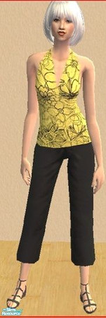 Sims 2 — Basic Faves - Elder Pant Sets - BFSEPantSet27 by Basic....For Sims — Comfortable black capris and a pretty