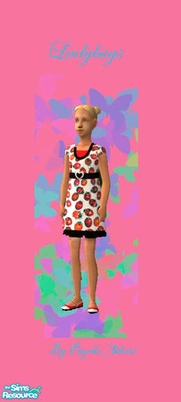 Sims 2 — Ladybug Dress by psycho_shexi — For children with ladybug print please comment