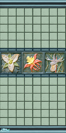 Sims 2 — Wild Flower Tile Set - Wf Wall 1 by Halfcreek — created by Halfcreek