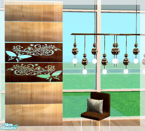 Sims 2 — Vivalto Dining and recolors - butterfly room divider by kibanahnah — This is the mesh.You can mix and match the