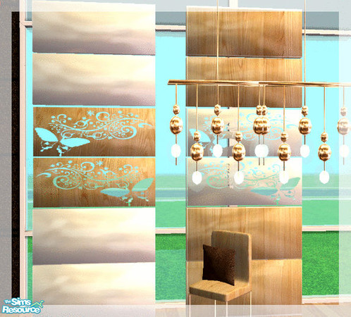 Sims 2 — Vivalto Dining and recolors - butterfly divider in white by kibanahnah — This is the white recolor.You can mix