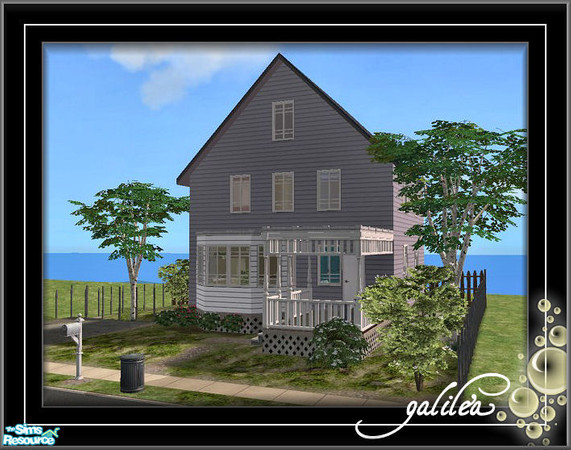 Sims 2 — Old Boston Lot 2 by galilea — Another seaside Boston home. This house has a lovely front porch, new siding, and