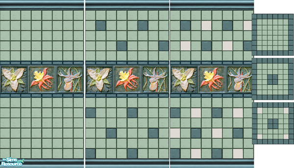 Sims 2 — Wild Flower Tile Set by Halfcreek — created by Halfcreek