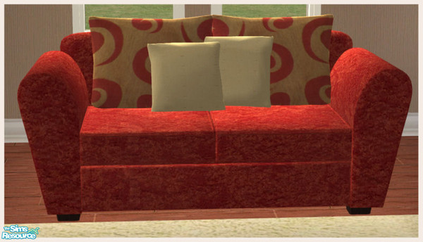 Sims 2 — Elegans Living room Red -Loveseat by Elize-37sims — A recolor of the Elegans Living room in reds and golds. The