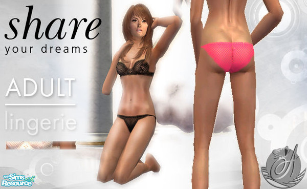 Sims 2 —  by Atracao — Underwear for women in 3 colours (black, pink and white) in genuine transparency quality.